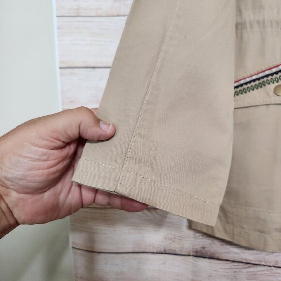 NWT Monroe & Main Women's Brown Button Embroidered Back Military Style Jacket M - Picture 4 of 16